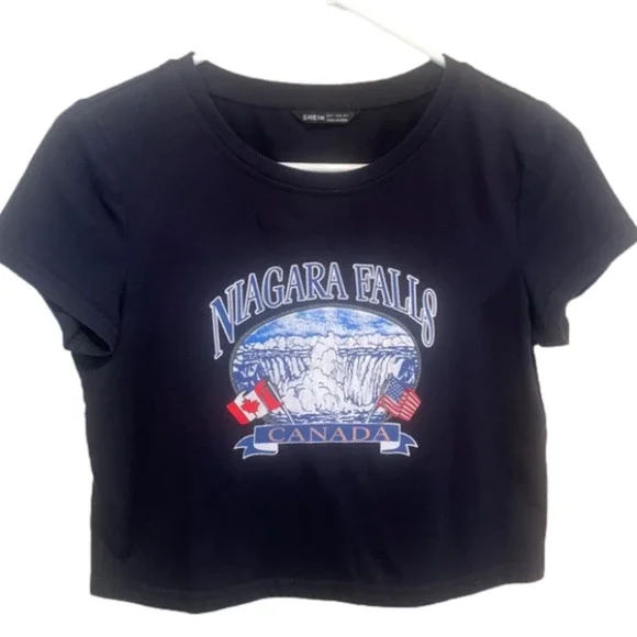 SHEIN Size Small Crop Top Niagara Falls Canada USA Used Excellent Condition - Picture 1 of 8